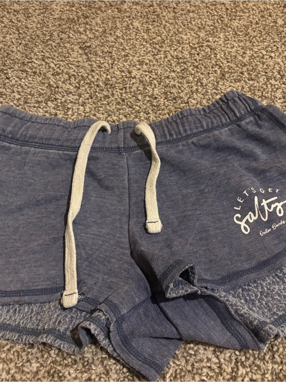 Girls Blue 'Let's Get Salty' Drawstring Lounge Shorts